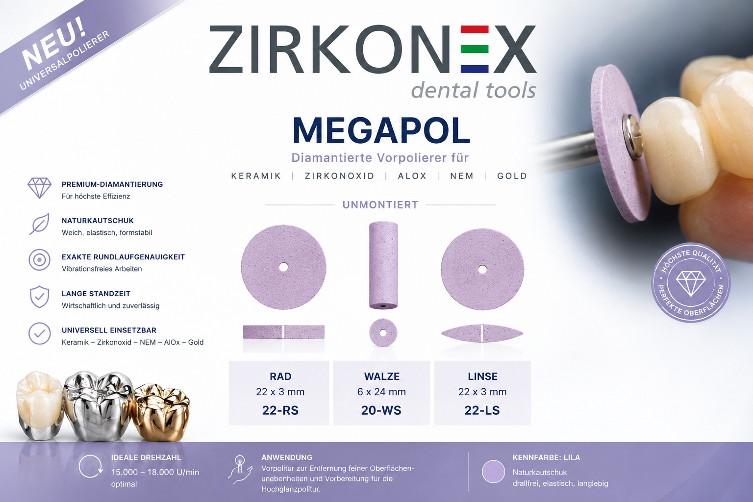megapol Maximale Standzeit. Perfekte Oberflächen.